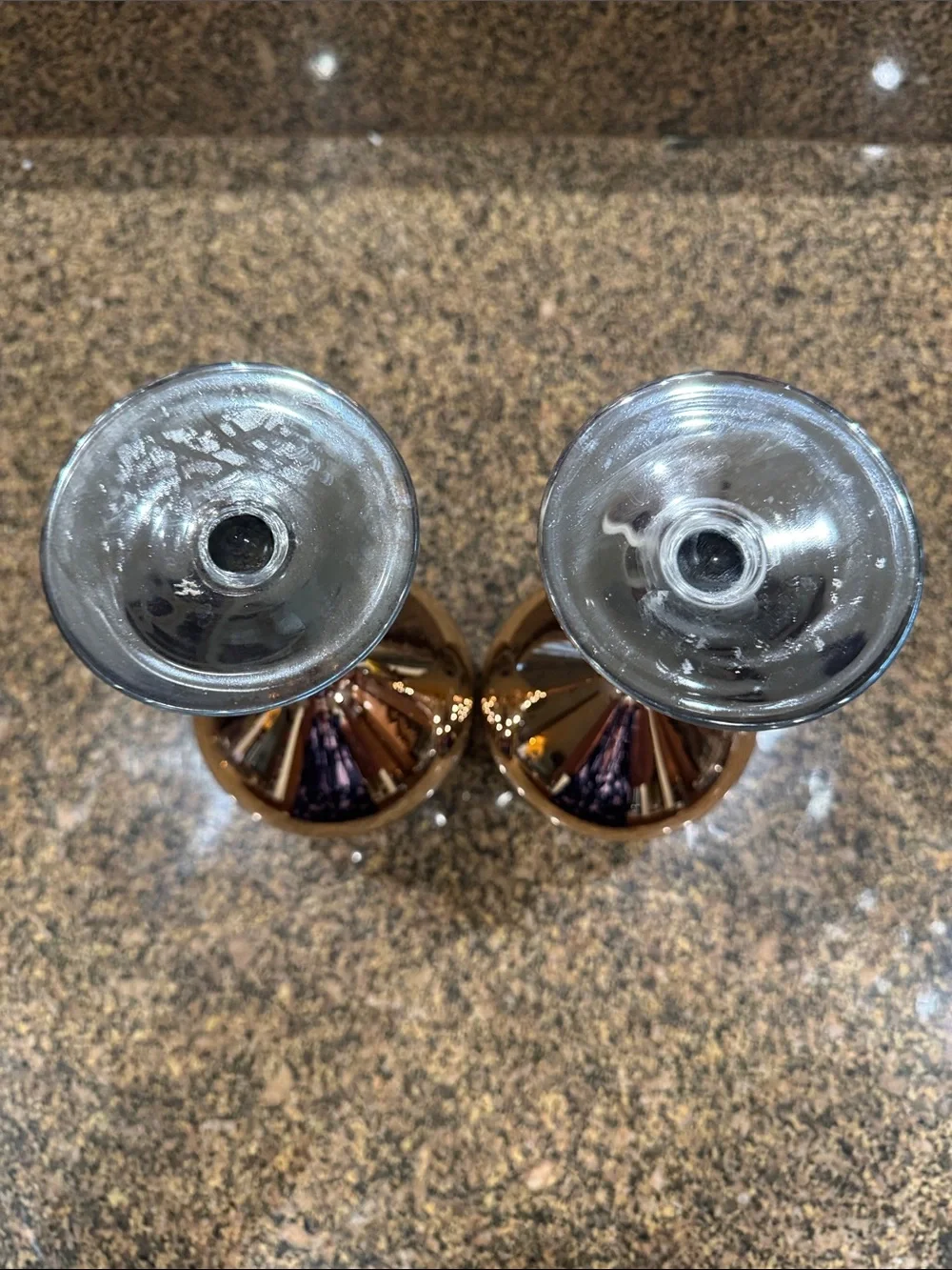 Metallic Copper Stemmed Wine Glasses